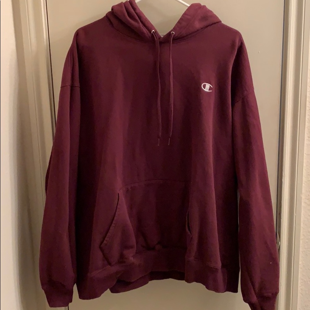 Champion Hoodie Sweatshirt Maroon XXL